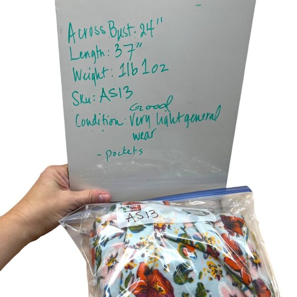 Vera Bradley Sea Air Floral Knit Robe Blue Multicolor Size Small/Medium - Picture 11 of 12